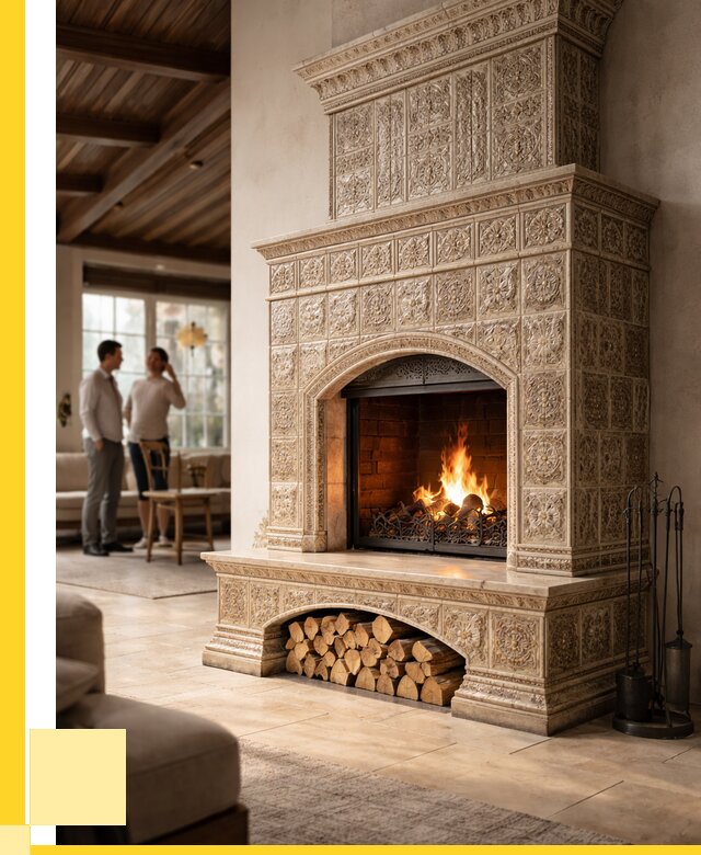 Купить изразцовый камин в Чистополе от 255975 р. | ЭриданЧст