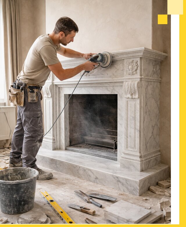 Изготовление и установка мраморных каминов в Чистополе под ключ