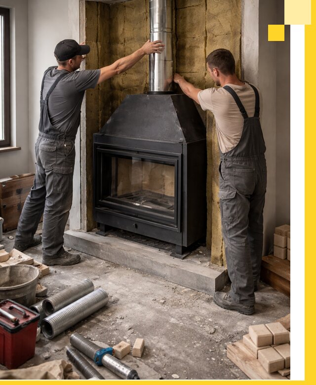 Изготовление и монтаж закрытых каминов в Чистополе под ключ