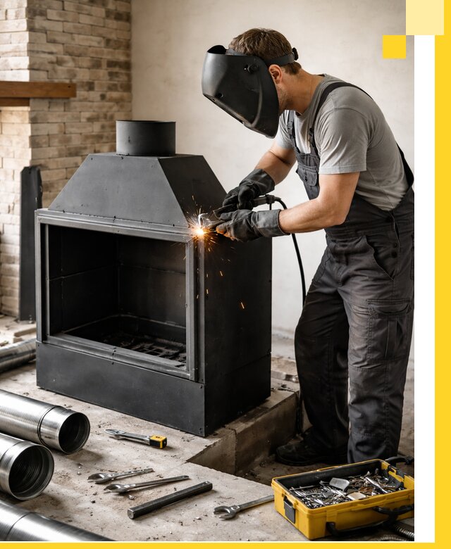 Продажа и установка металлических каминов в Чистополе под ключ