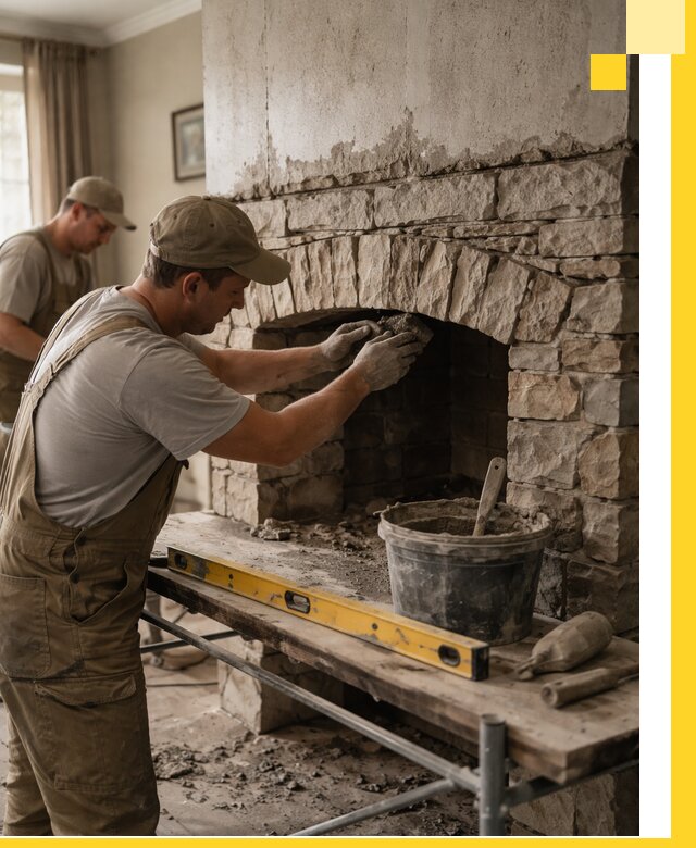 Изготовление каминов под ключ в Чистополе, монтаж и отделка