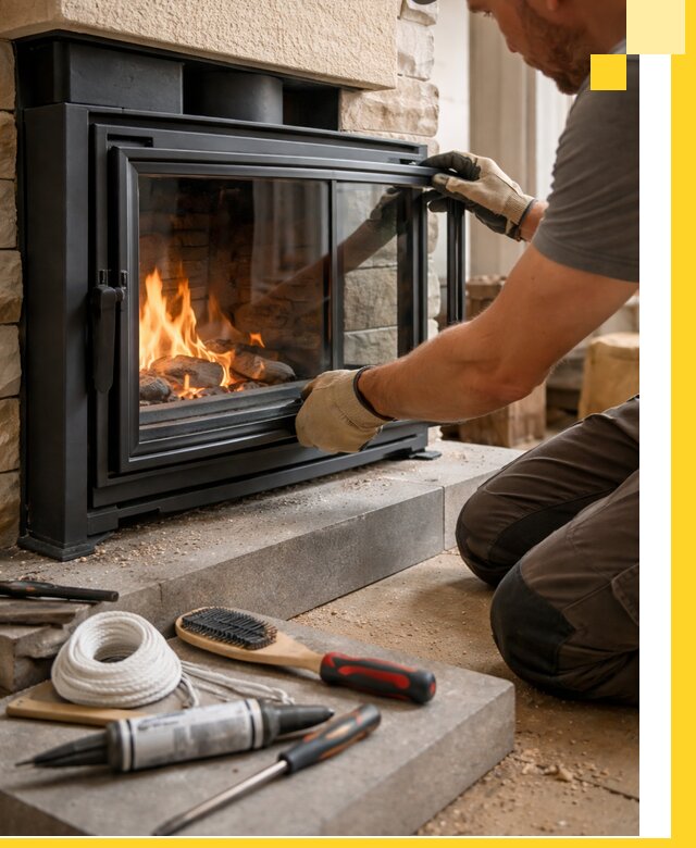 Производство, монтаж и доставка каминов со стеклом в Чистополе