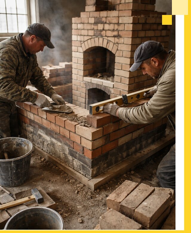 Изготовление и монтаж печей и каминов из кирпича в Чистополе