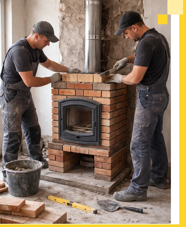 Монтаж печи камина под ключ в Чистополе с гарантией и пусконаладкой