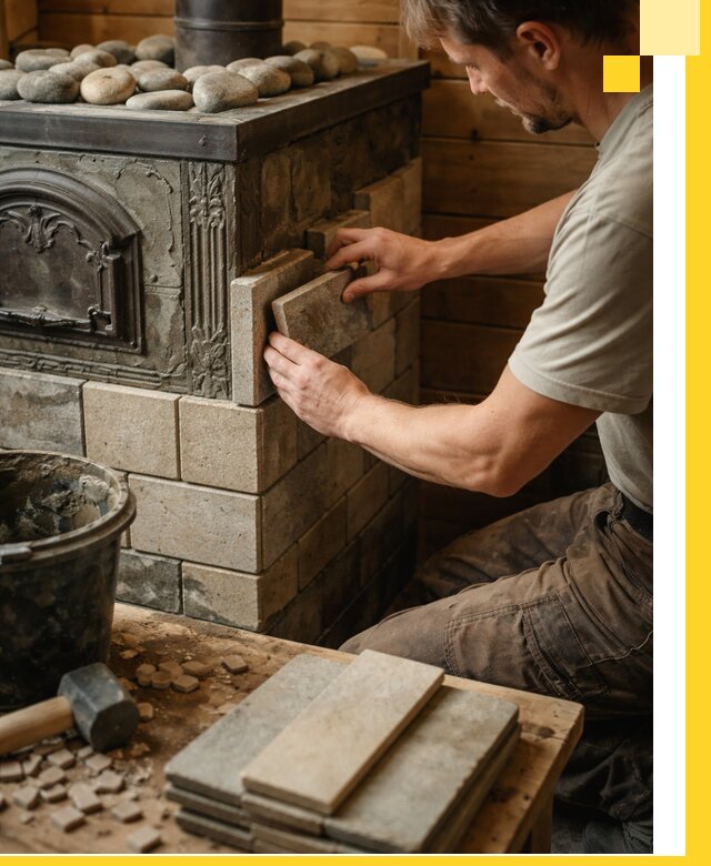 Облицовка банных печей в Чистополе профессиональная отделка