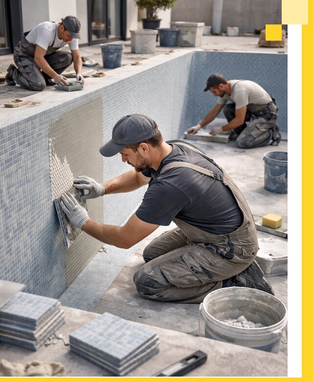 Облицовка бассейнов в Чистополе плитка мозаика гидроизоляция