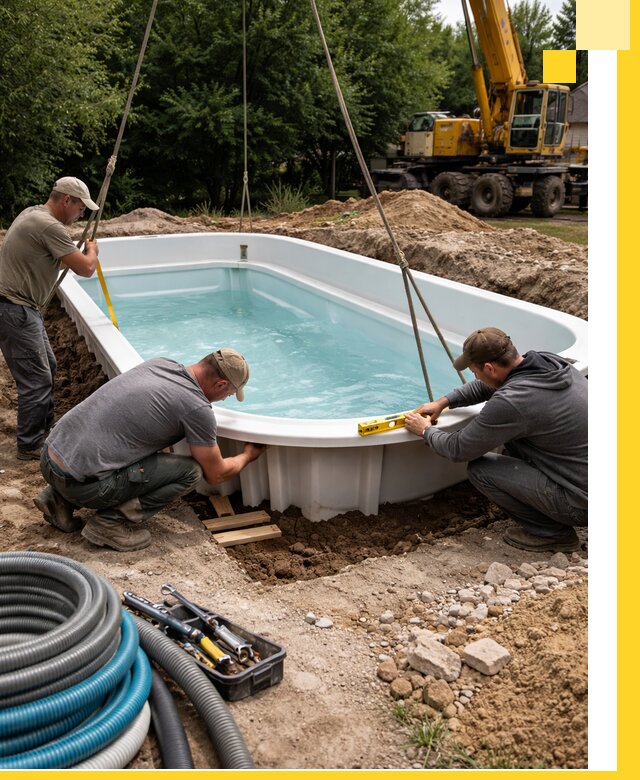 Установка и монтаж композитных бассейнов под ключ в Чистополе