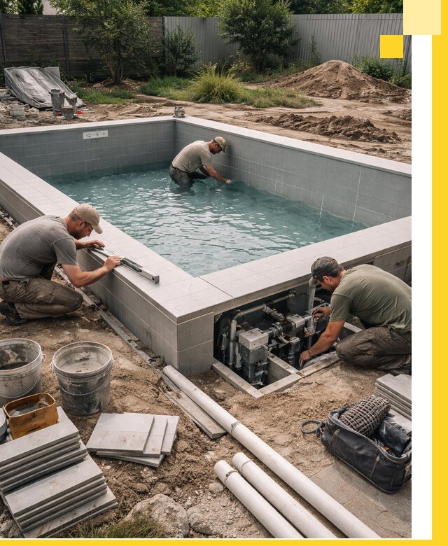 Строительство и монтаж бассейнов для дачи под ключ в Чистополе