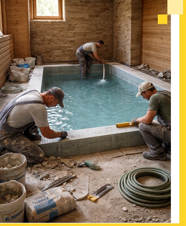 Проектирование и строительство бассейнов для бани в Чистополе