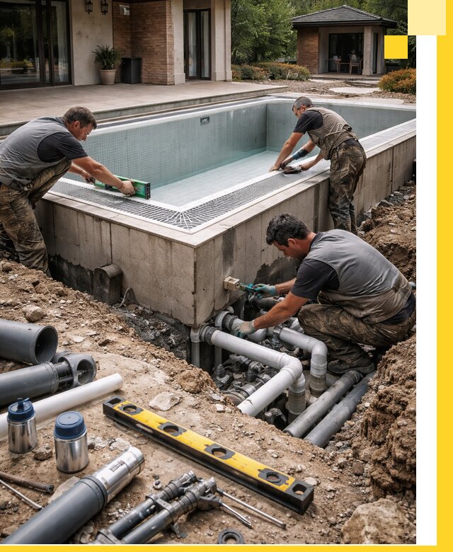 Строительство переливных бассейнов в Чистополе под ключ