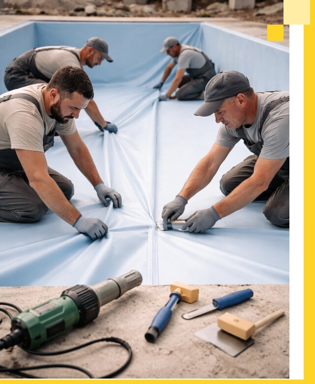 ПВХ пленка для бассейнов с монтажом и гарантией в Чистополе