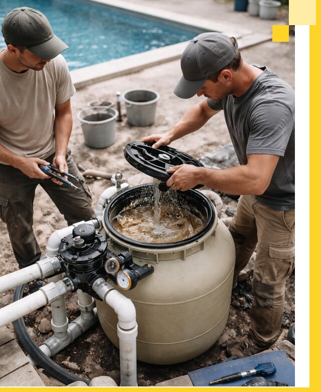 Установка и обслуживание песочных фильтров для бассейнов в Чистополе