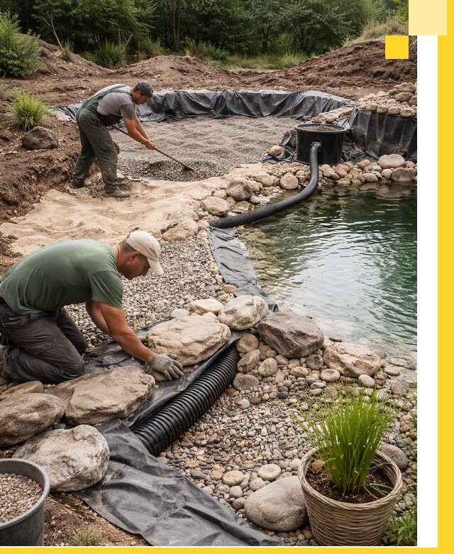 Строительство природных бассейнов и озер в Чистополе под ключ