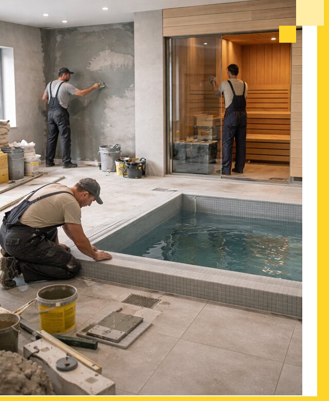 Проектирование и строительство сауны с бассейном в Чистополе