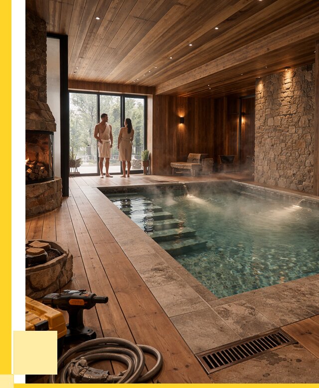 Проекты бань с бассейном под ключ в Чистополе от 76793 р., ЭриданЧст