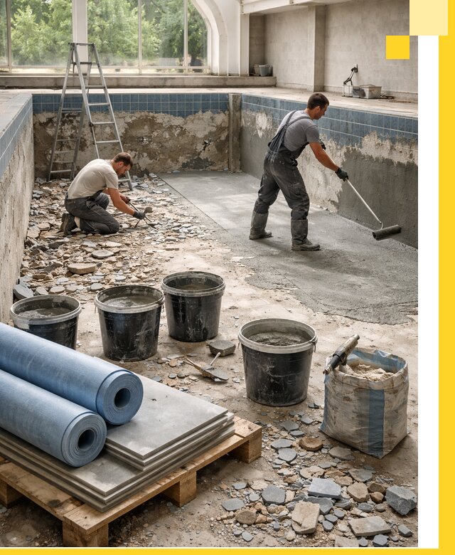 Реконструкция бассейнов в Чистополе: ремонт, гидроизоляция