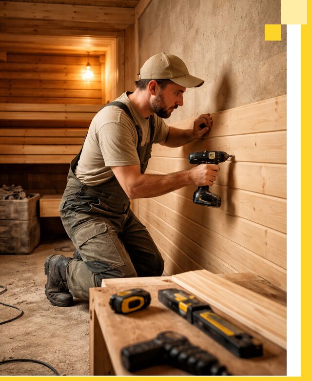 Профессиональная внутренняя отделка бани в Чистополе под ключ