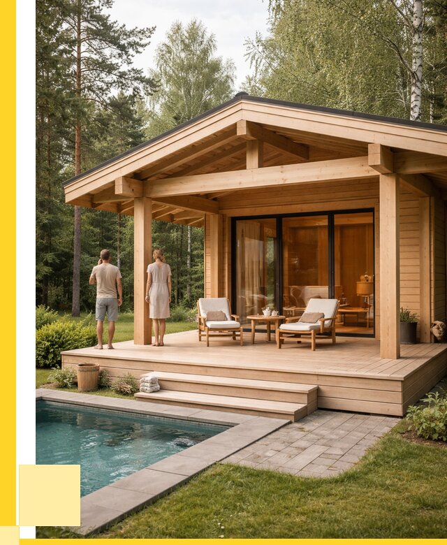 Бани с террасой под ключ в Чистополе от 614340 р. | ЭриданЧст