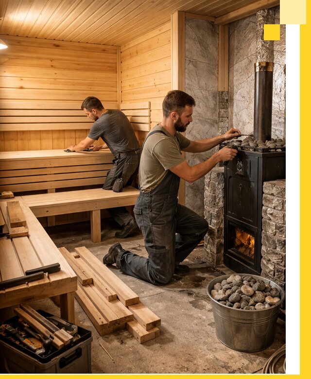 Дизайн и строительство интерьеров бань под ключ в Чистополе