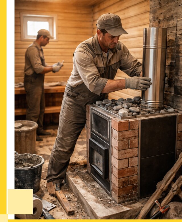 Монтаж печи в бане под ключ в Чистополе от 20478 р. | ЭриданЧст