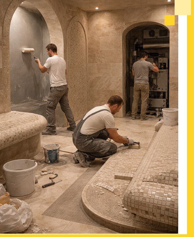 Строительство бани с хамамом и бассейном под ключ в Чистополе