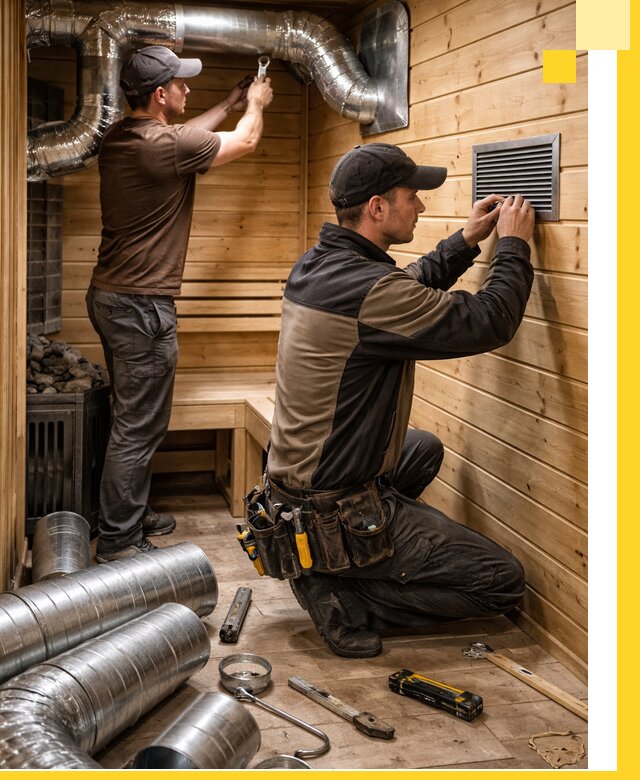 Проектирование и монтаж вентиляции бани в Чистополе под ключ