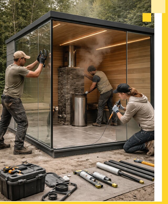 Проектирование и строительство стеклянных бань в Чистополе