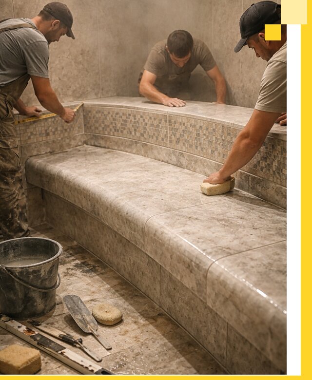 Изготовление и установка сидений для хамама в Чистополе